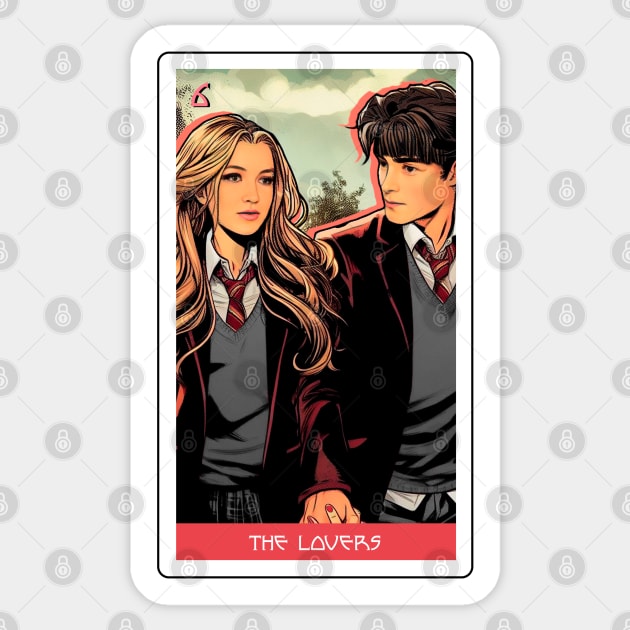 the lovers - house of anubis tarot card Sticker by sadieillust